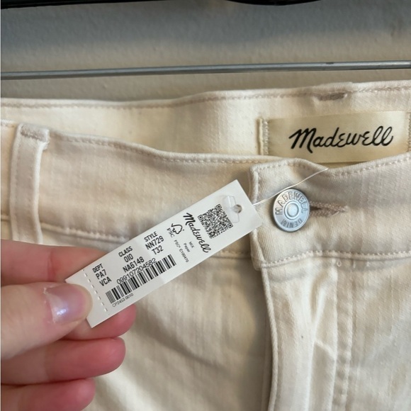 Madewell Tall Kick Out Crop Jeans vintage canvas white size 32 tall - Picture 8 of 9